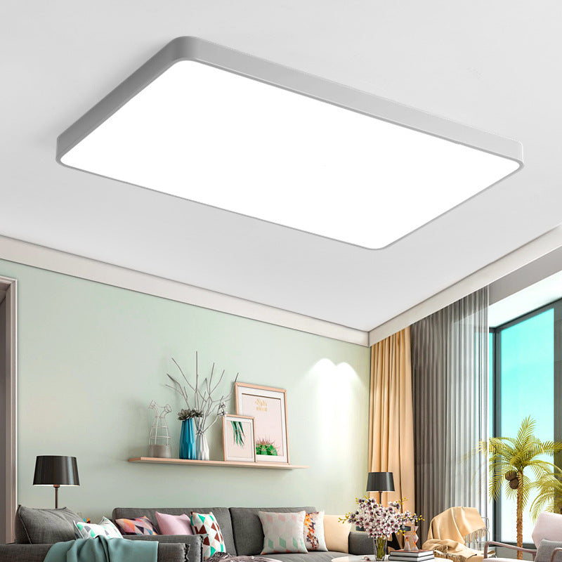 Home Living Room Lamp Rectangular Creative Macaron Ceiling Lamp Room Lamp Modern Simple Iron Art led Bedroom light