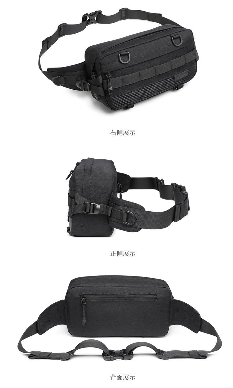 OZUKO Tactical Waist Bag Men's Crossbody Bag Multifunctional waterproof outdoor sports trendy brand portable bag