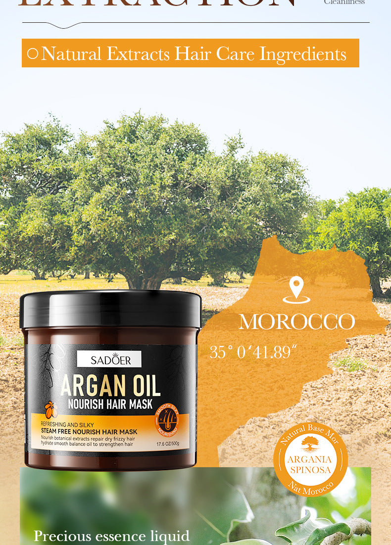 Argan Oil Shampoo500ml SADOER Smooth Anti-Dandruff Refreshing Conditioner Cross-Border Wholesale