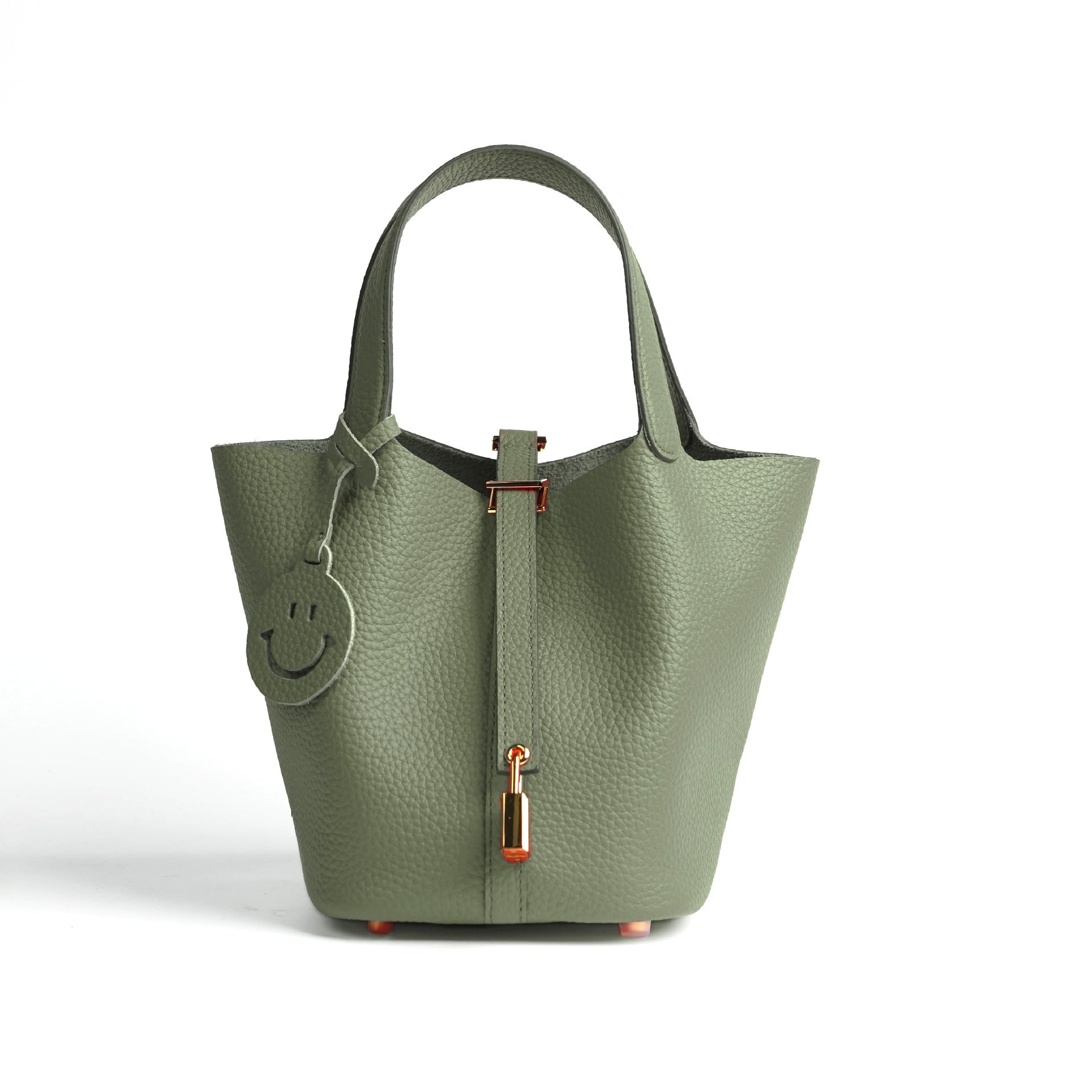 European and American New Hot-Selling Simple Women's Top Layer Cowhide Large Capacity Versatile Bucket Bag Handbag