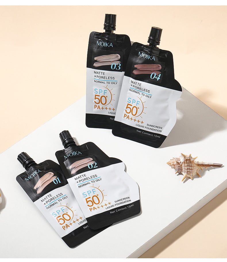 Full Moisture Sunscreen Foundation Oil Control Non-Cakey Concealer Primer for Dry Skin Non-Caking