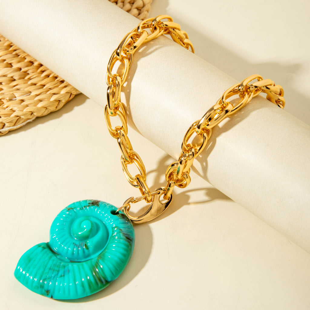 European and American Style Jewelry Five-Pointed Star ccb Exaggerated Pendant Necklace Fashionable and Unique Sweet Cool Style Necklace Wholesale