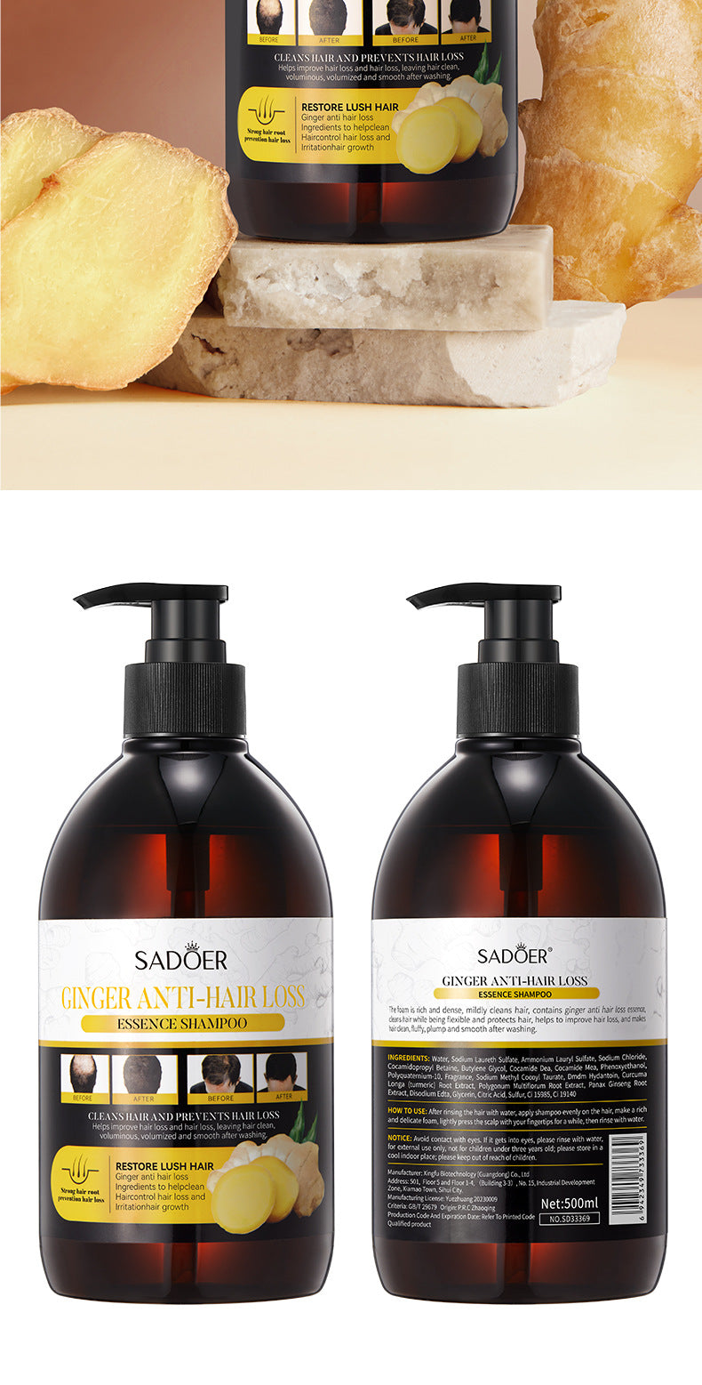Full English Ginger Anti-Hair Loss Shampoo500ml SADOER Plant Shampoo  Wholesale