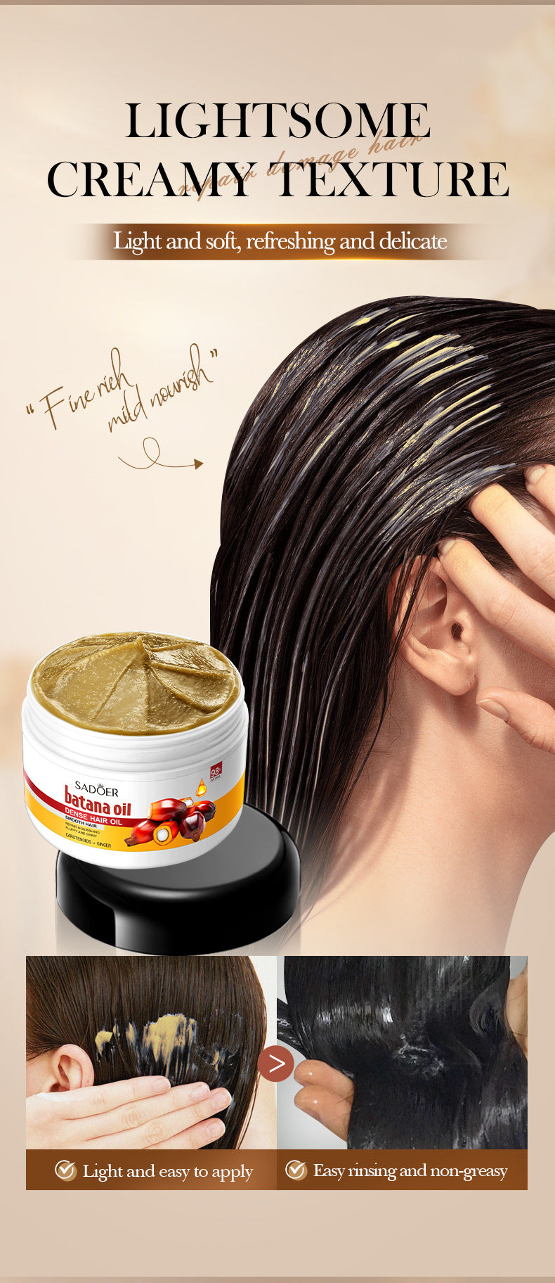 Batahana Hair Oil SADOER Scalp Soothing Smooth Conditioner Cross-Border Wholesale