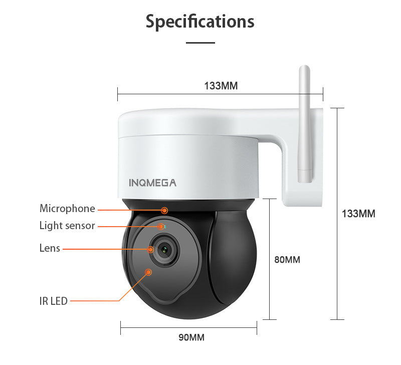 Factory Private Model Tuya Camera500High Definition Surveillance Dome Camera with Night Vision WiFi Graffiti IP66