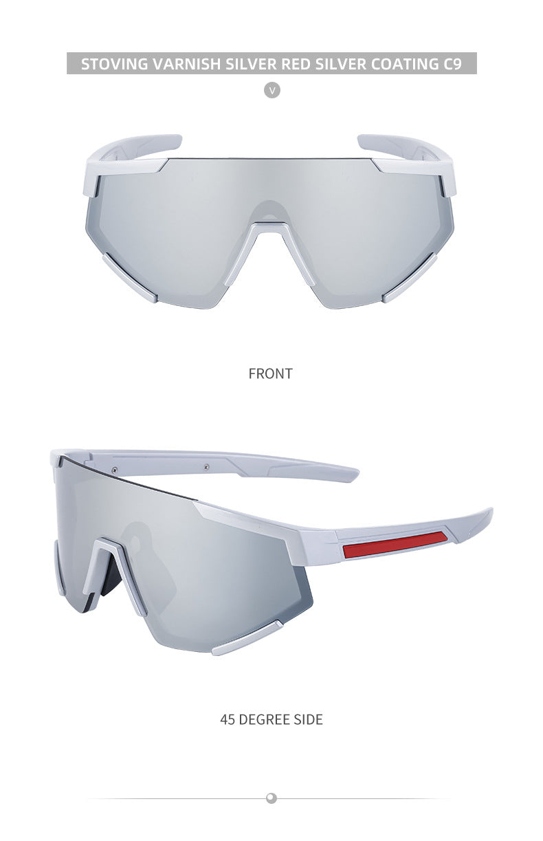 New Cycling Goggles for Women, UV Protection, One-Piece Large Frame Sunglasses, Outdoor Sports Colorful Integrated Sunglasses