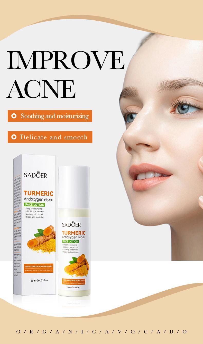 Full English Turmeric Skincare Set SADOER Cleansing, moisturizing, hydrating five-piece set for  foreign trade wholesale