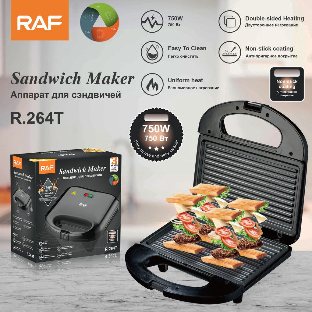 RAF European-style Household Double-sided Heating Sandwich Maker Multifunctional Toast Bread Waffle Breakfast Machine