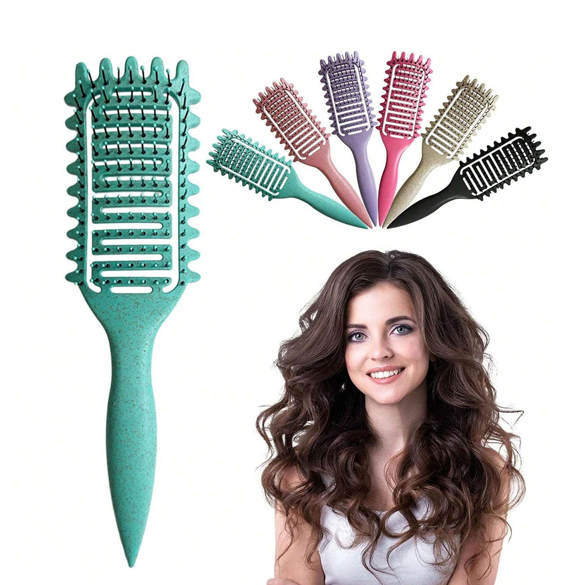 Bounce Curl Defining Styling Comb Hair Styling Anti-Frizz No Tangles Curl DefineStylingBrush