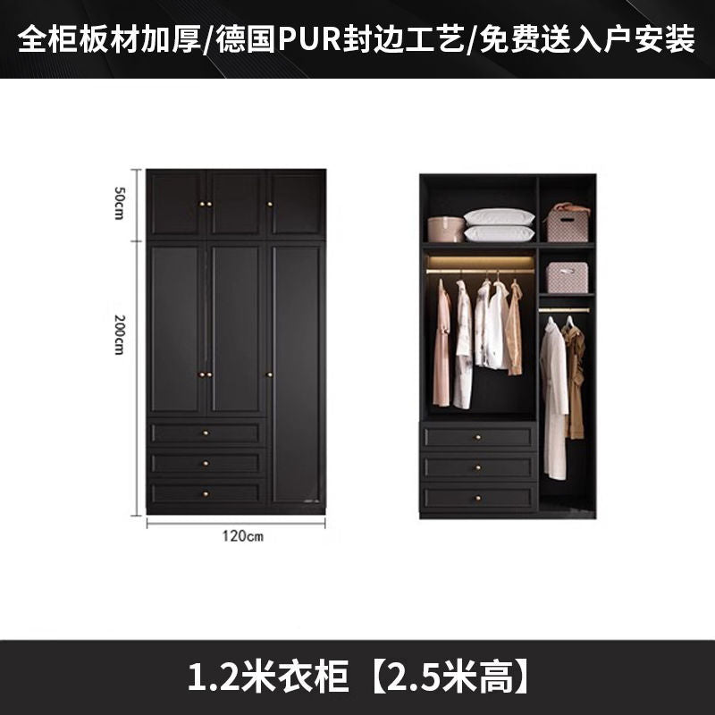 Vintage Style Wardrobe Black Cabinet Wardrobe for Home Bedroom Small Apartment Modern Simple Side Cabinet Top Cabinet Furniture Wardrobe