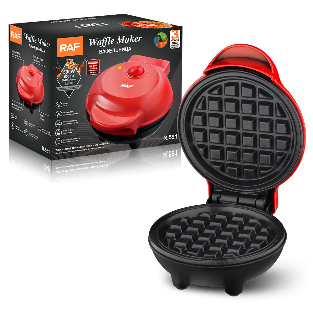 RAF European Standard Household Mini Double-Sided Breakfast Machine Waffle Heating Cake Machine Sandwich Maker Multi-Functional