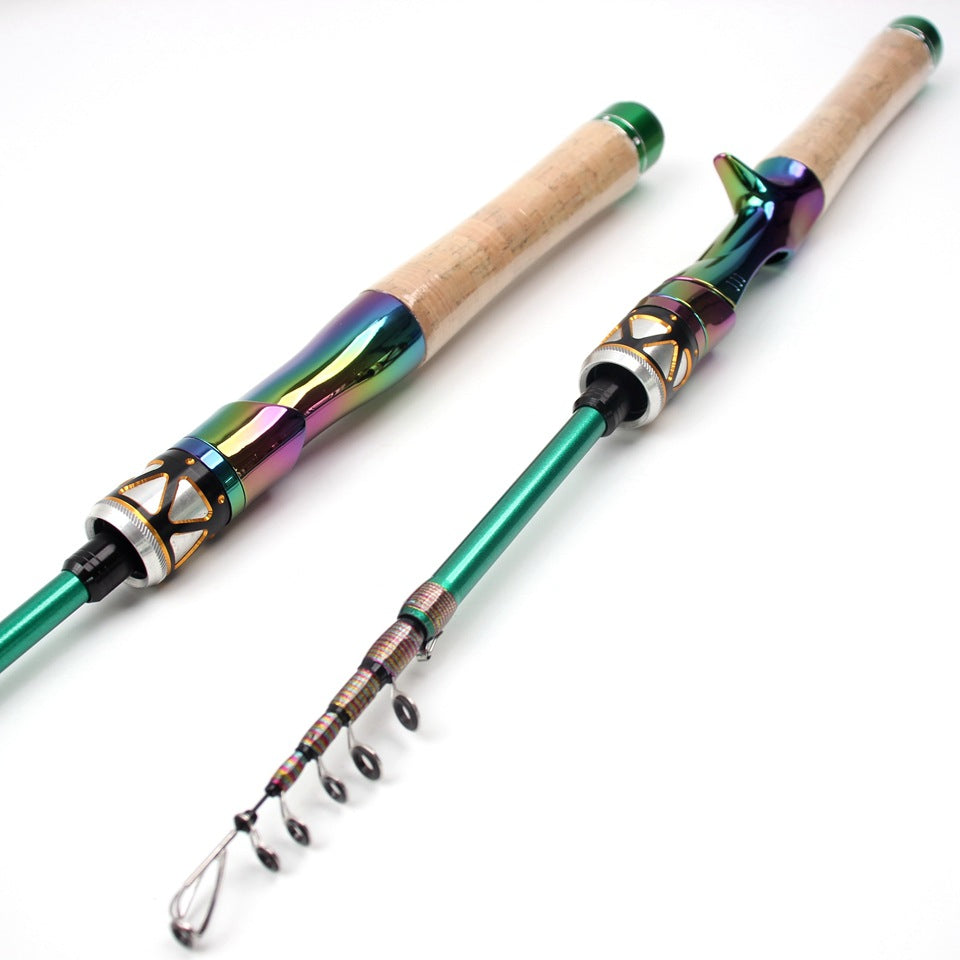 E-commerce Ultra-short Carbon Fiber Shrink UL Portable Lure Rod Electroplated Telescopic Stream Lure Rod