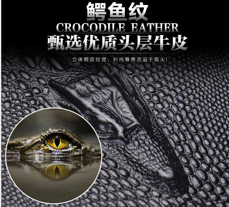Specialized Password Lock Men's Genuine Leather Chest Bag Crocodile Pattern Top Layer Cowhide Travel Small Shoulder Crossbody Bag Trendy