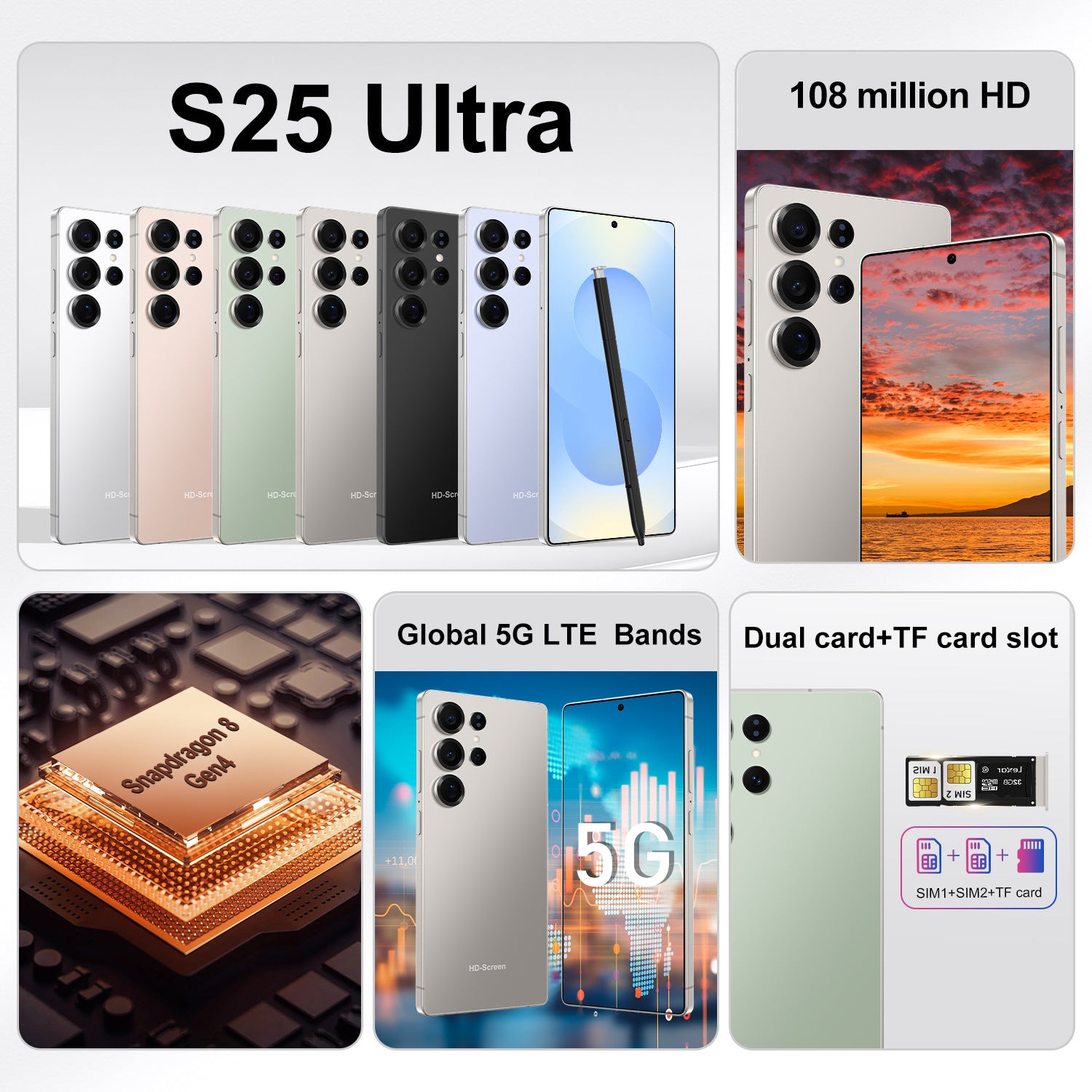S25 Ultra Mobile phone with built-in stylus, large screen, Android15New Hot-Selling Bestseller5G Smartphone