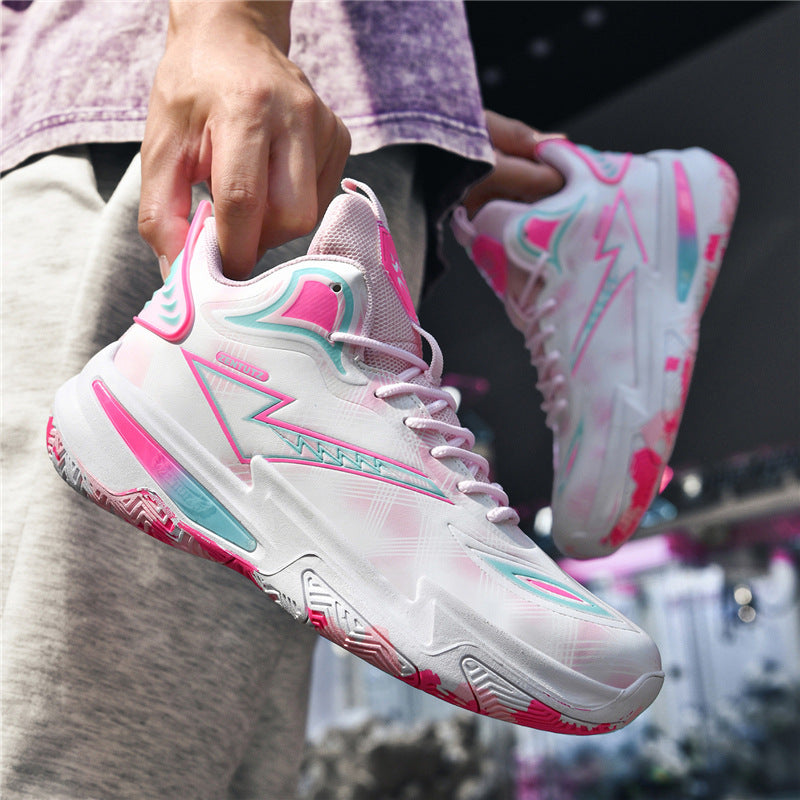 Professional Basketball Shoes for Men, Autumn Non-Slip Wear-Resistant Sports Shoes, Youth Junior High School Specialized Practical Sneakers, Mandarin Duck Color