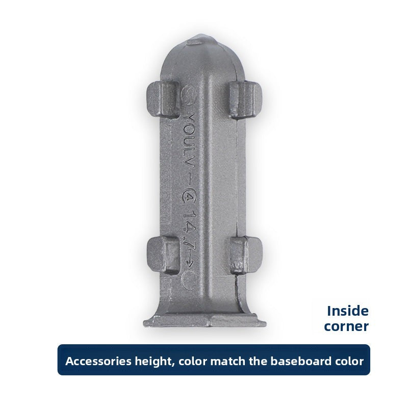 Thickened aluminum alloy skirting board with trendy metal clips, hotel cream-colored baseboard6cm Minimalist Skirting Board