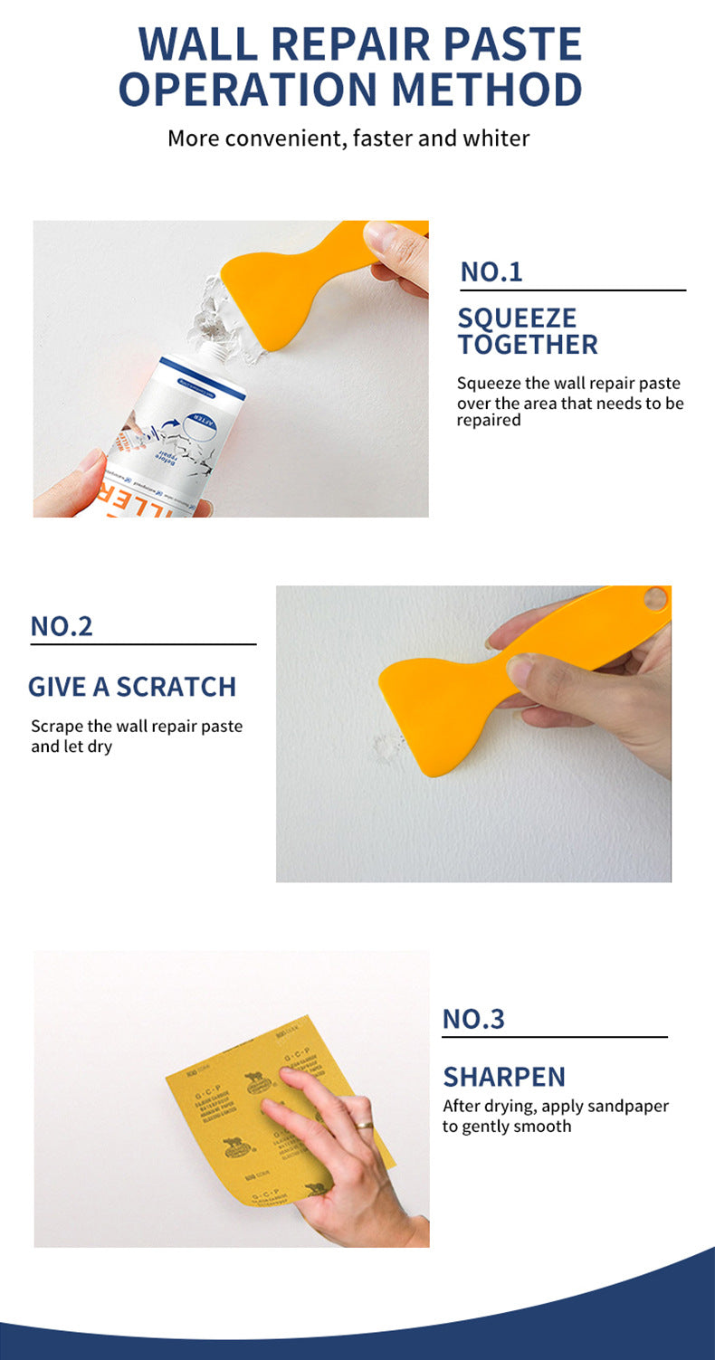 Qixia Wall Repair Paste Anti-Mold Crack Nail Hole Repair Paste White Putty Paste Household Wall Repair Paste
