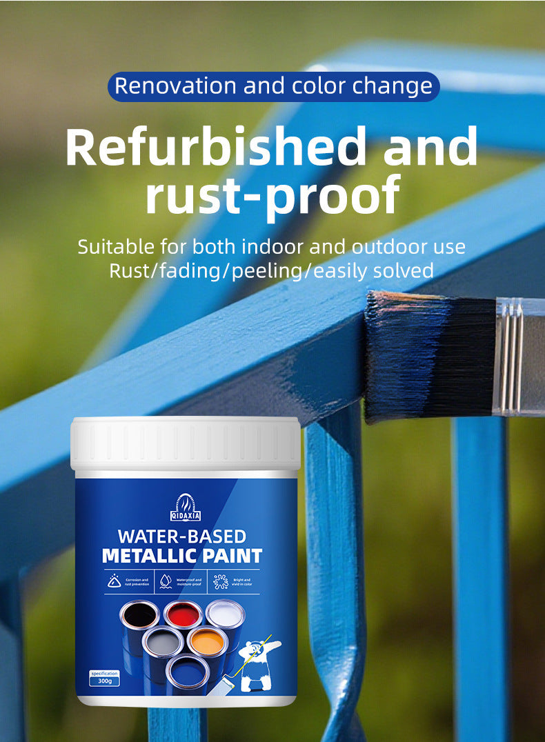 Qixia Water-Based Metal Paint Rust-Free Conversion Color Steel Tile Renovation Rust Fixing Water-Based Metal Paint