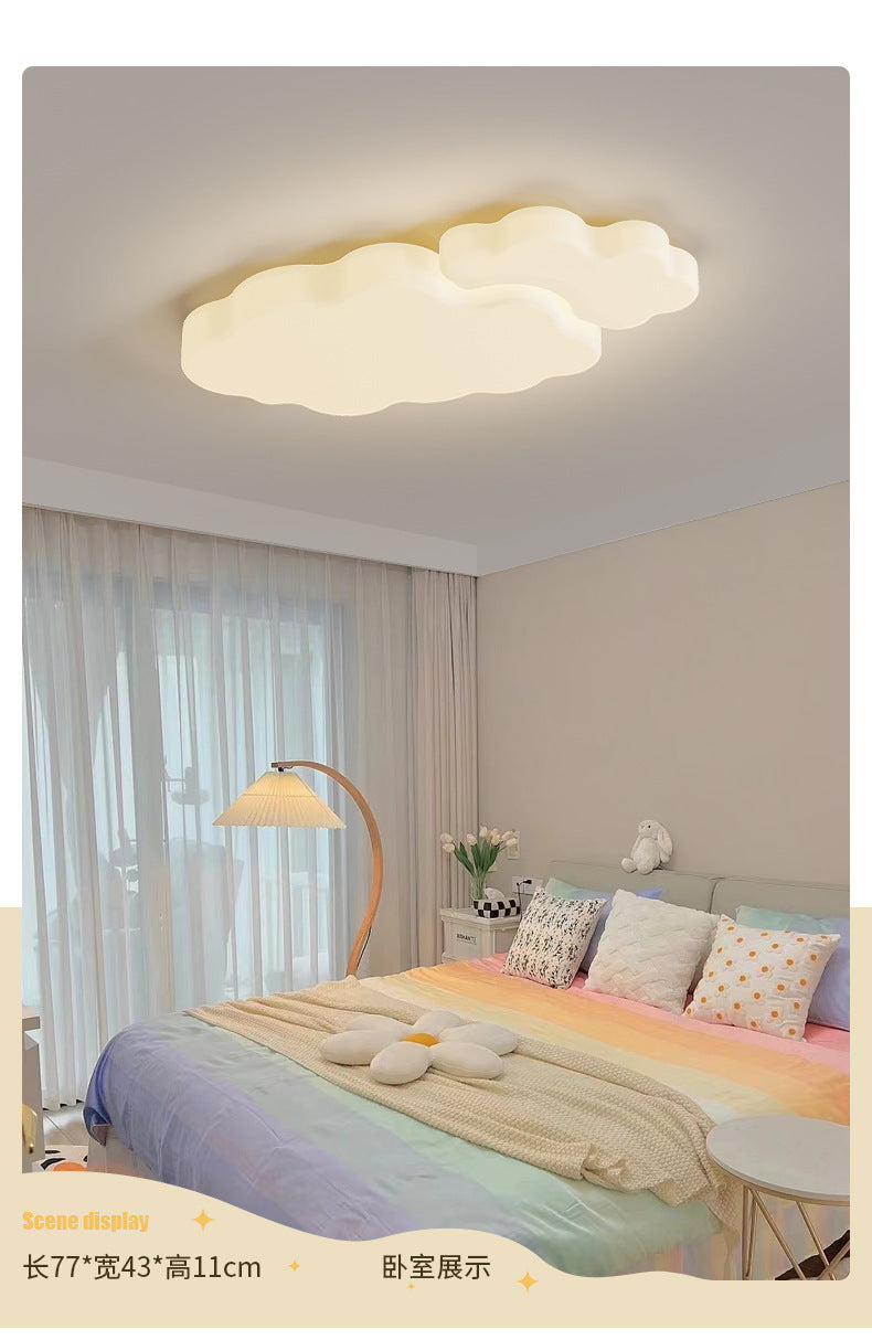 Full Spectrum Living Room Lamp Simple Modern Zhongshan Lighting Elegant Cream Style High-End Cloud Ceiling Lamp Set