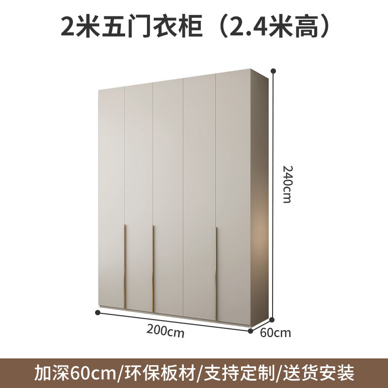 Solid Wood Multi-layer Board and European Pine Board Wardrobe Customization for Home Bedroom Cloakroom One Door to Ceiling Full House Custom Wardrobe