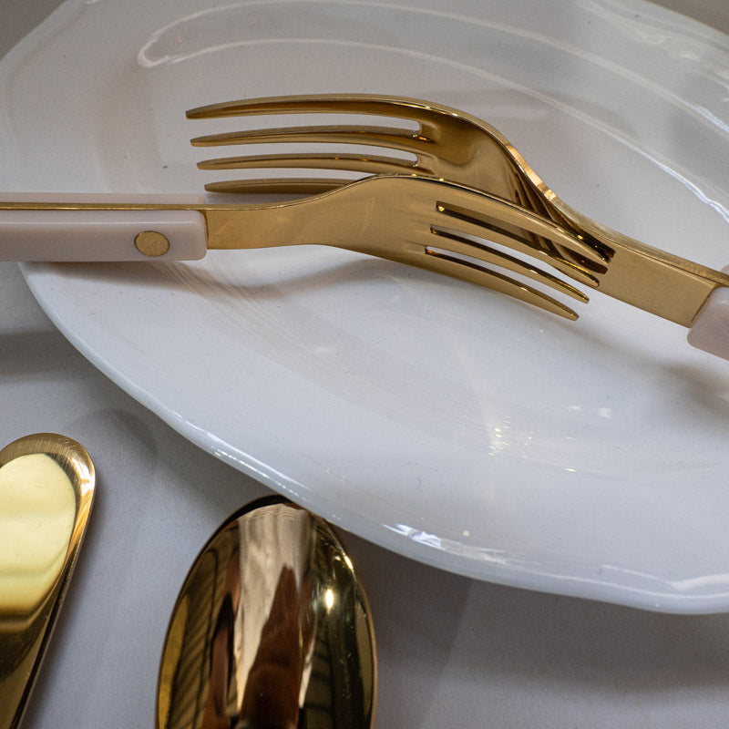 Stainless Steel Knife, Fork, and Spoon Three-Piece Set ins Wind Tableware Set Knife and Fork Cream Style Steak Western Knife and Fork Set