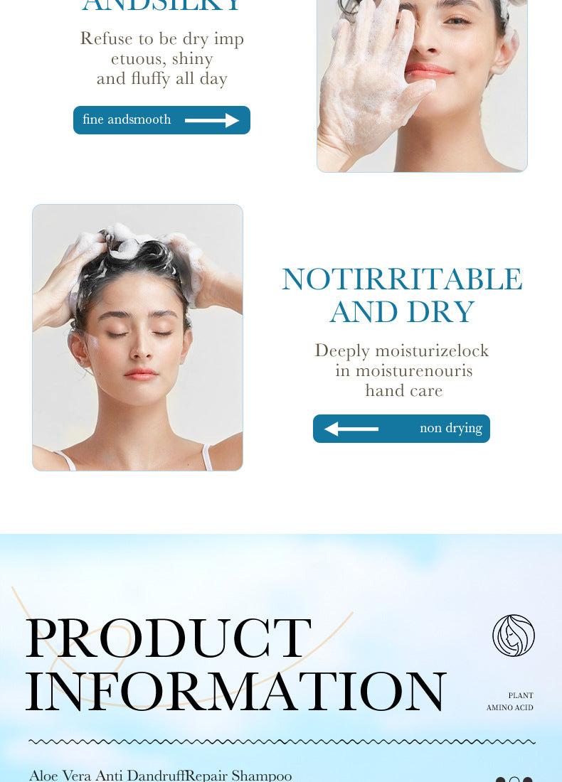 Aloe Vera Shampoo500ml SADOER Hydrating, cleansing, refreshing conditioner  foreign trade wholesale