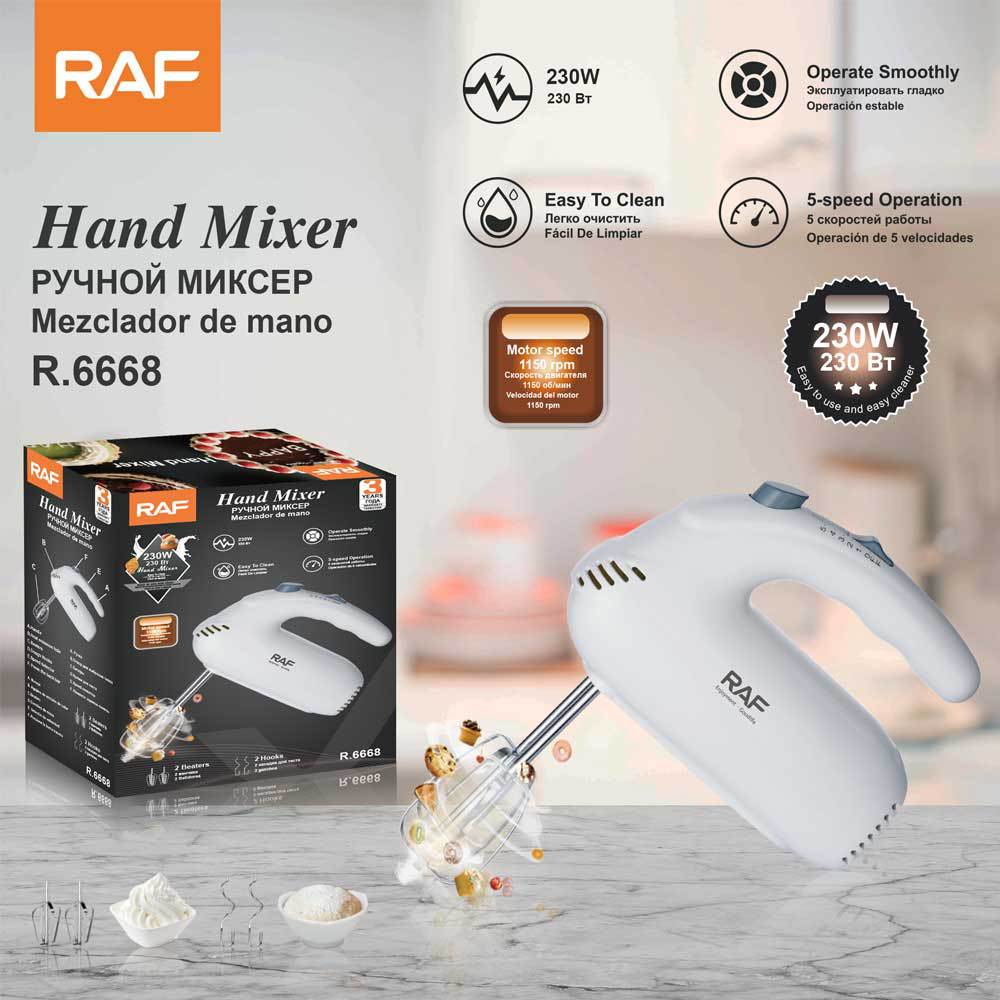 RAF European Standard Household Quick Dough Mixer Baking Small Cake Mixer Automatic Egg Beater R.6668
