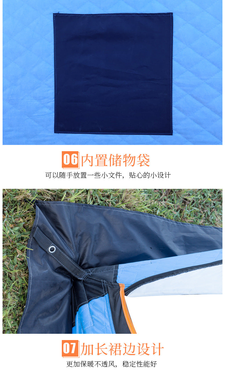 Cold-Proof Multi-Person Snow Fishing House Easy-to-Carry Sauna Winter Fishing Tent Outdoor Winter Fishing Cotton Fabric Warm Ice Fishing Tent