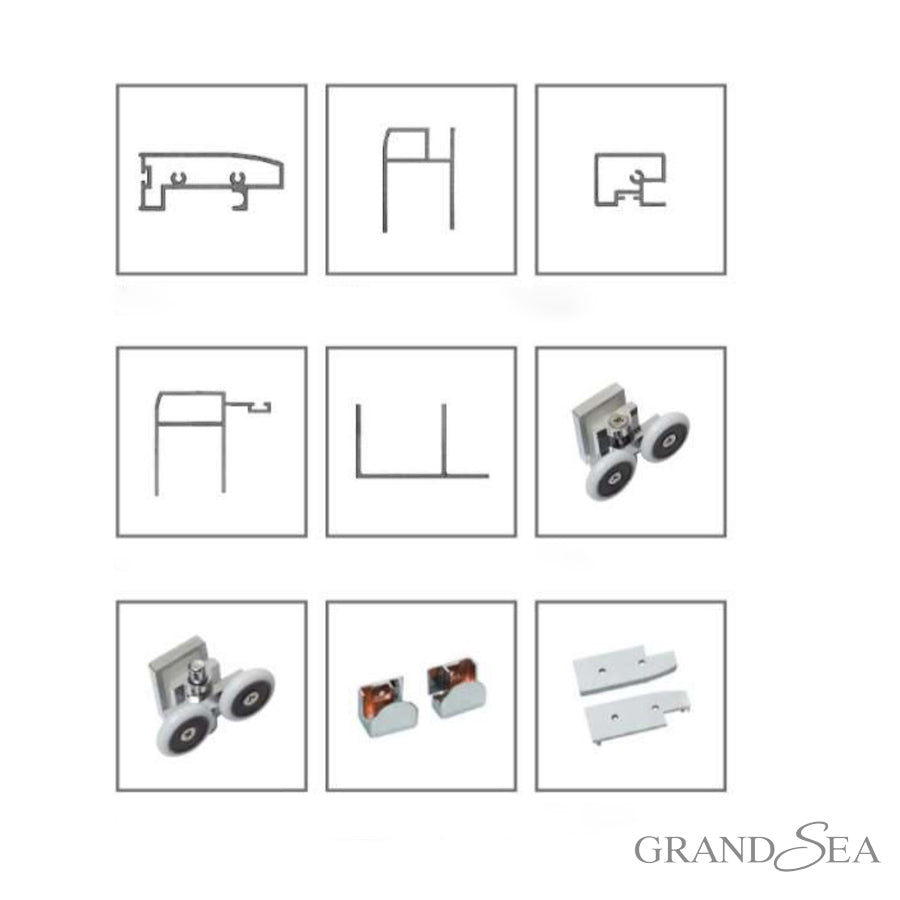 Grandsea Custom Aluminum Frame Slide Bathroom Glass Shower Door Portable Shower Room