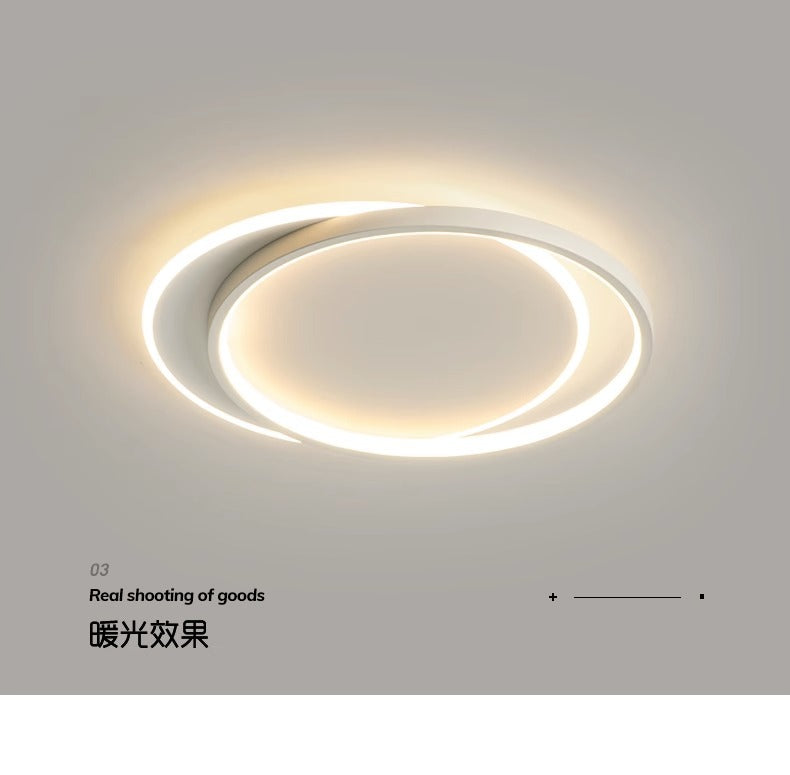 Nordic Bedroom Ceiling Light Modern Simple Creative Double Circle Master Bedroom Room Lighting Design Water Ripple Ceiling Light