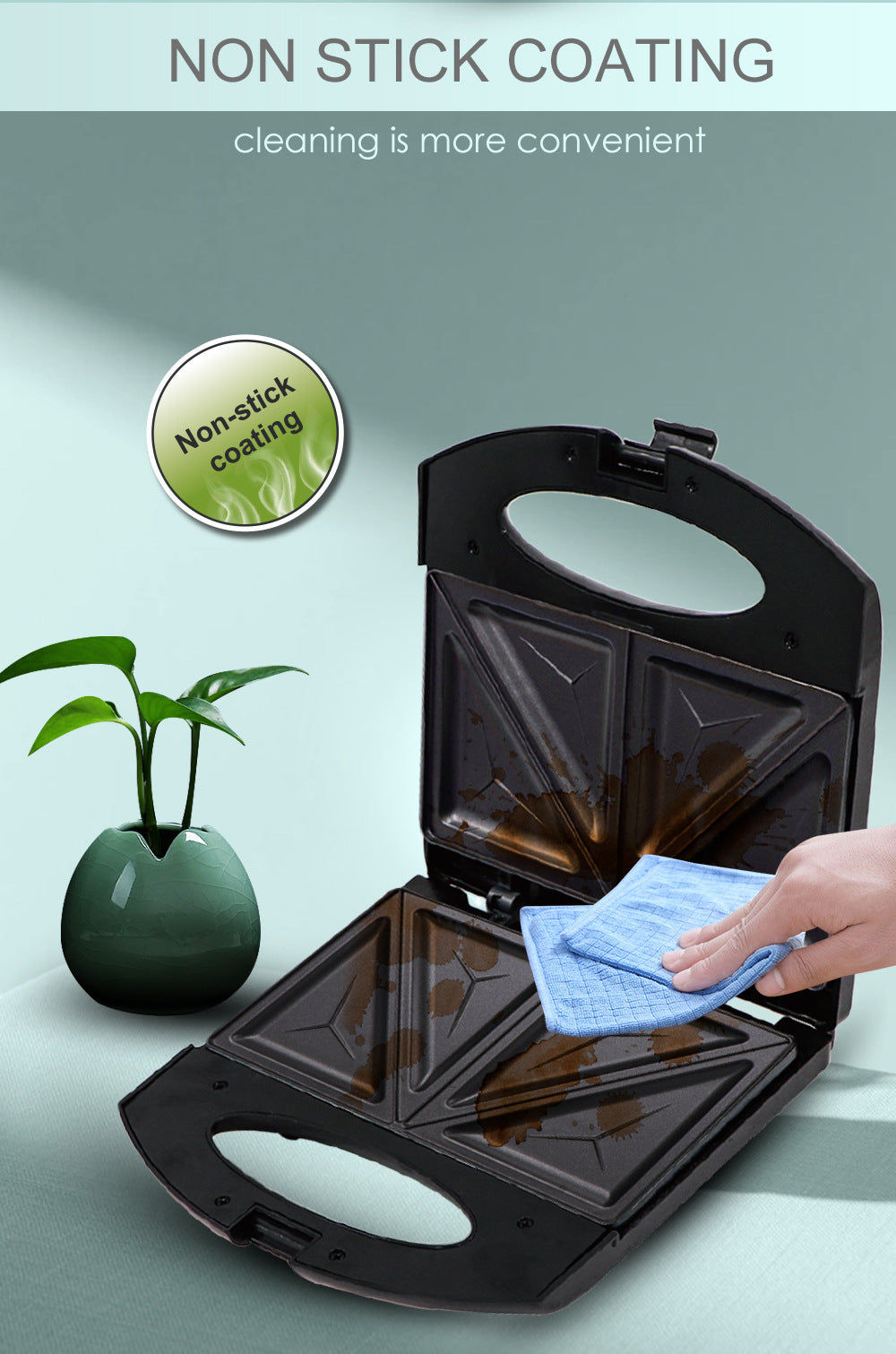 Sandwich Machine Breakfast Machine Household Multi-Functional Fully Automatic Double-Sided Heating Mini Bread Machine HG-215