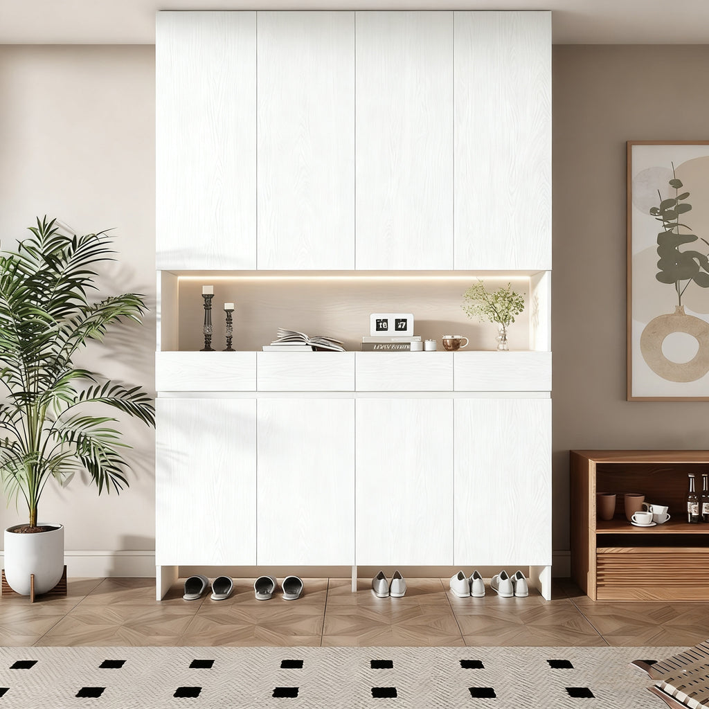 Custom Aluminum Alloy Entryway Shoe Cabinet Integrated Wall-Mounted Home Entryway Storage Console Cabinet Manufacturer