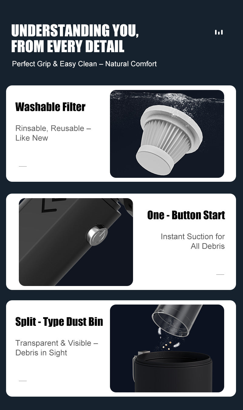 New Wireless Car Vacuum Cleaner Portable Multi-Functional Vacuum Machine High Suction Handheld Small Household
