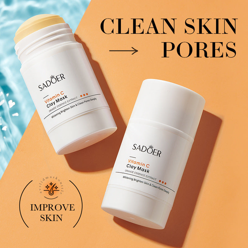 Full English Solid Face Mask40g SADOER Vitamin C Aloe Vera Mugwort Cleansing Mud Mask  Wholesale