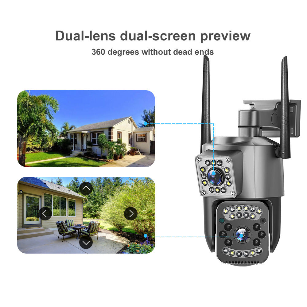V380Outdoor surveillance camera for home use with dual screen and wireless dual lens WiFi Remote HD Dome Camera Night Vision