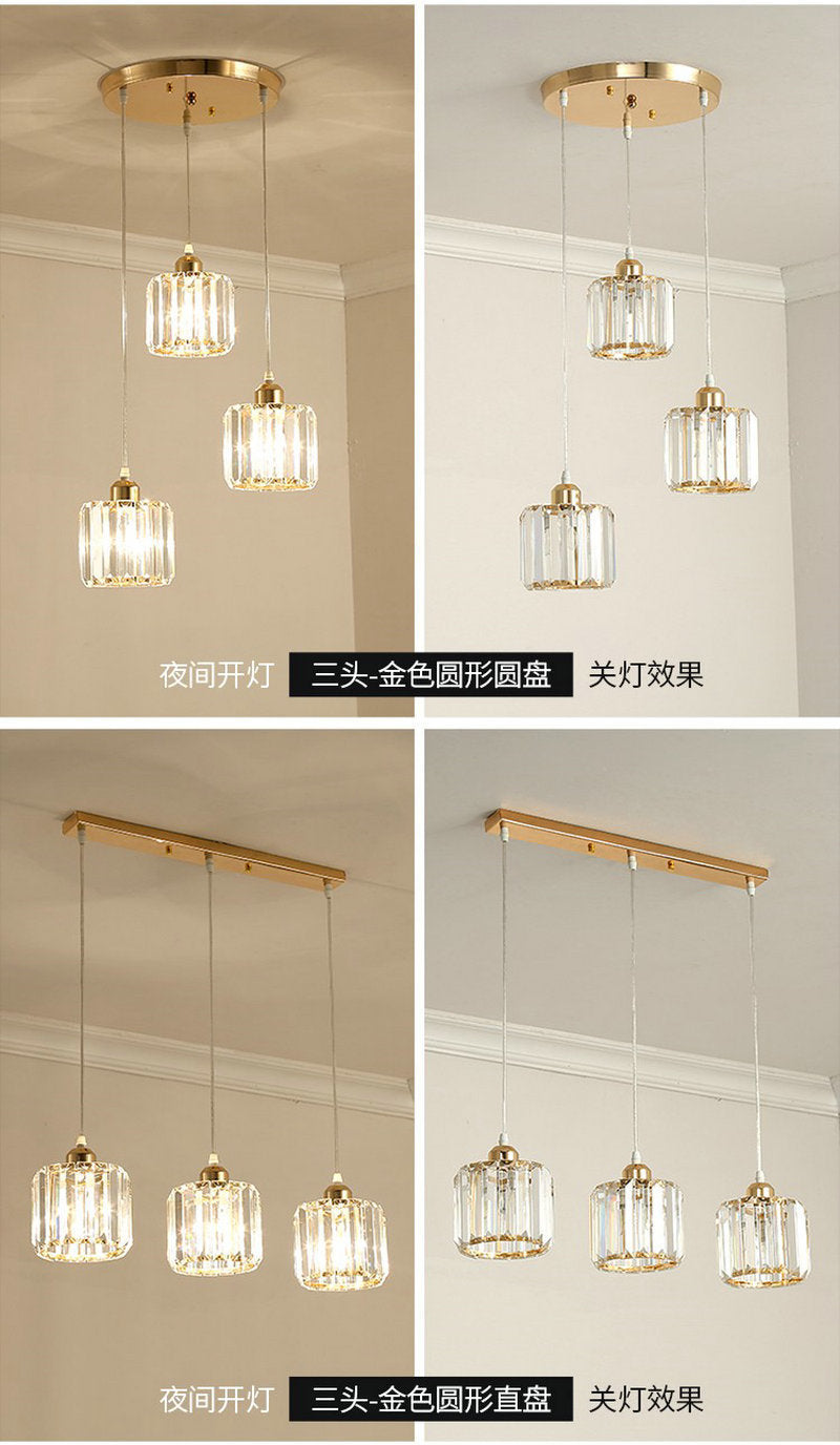 Export Simple Restaurant Crystal Pendant Light Single Head3Headboard Pendant Light Dining Table Bar Crystal Pendant Light Wholesale