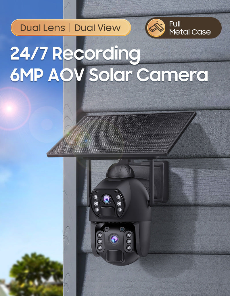 New Product AOV Low Frame Rate All Day Recording Surveillance4G Hd600MP Solar-powered Gun Ball Linked Camera