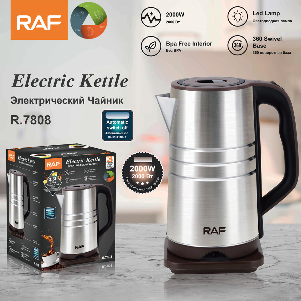 RAF European Standard Stainless Steel3.5L Electric Kettle Automatic Large Capacity Multi-Functional Kettle Overheat Protection
