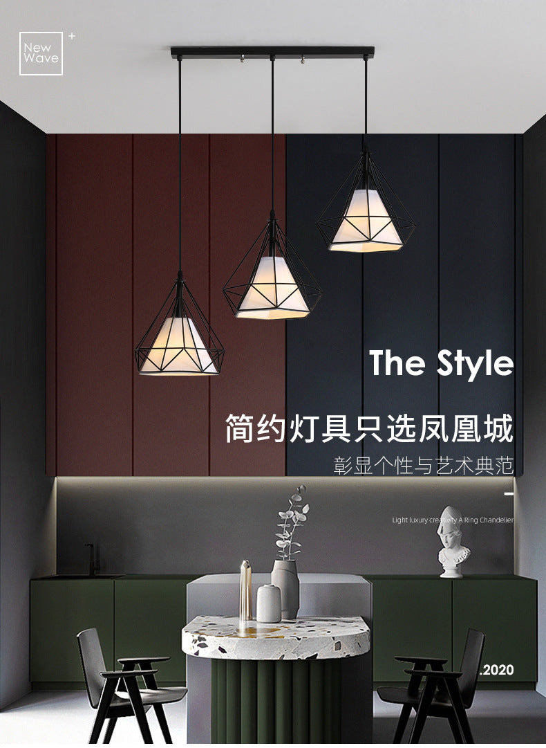 Restaurant Chandelier Three-Head Light Luxury Lighting Modern Simple Dining Table Bar Counter led Long Strip Dining Room Light2025New Year