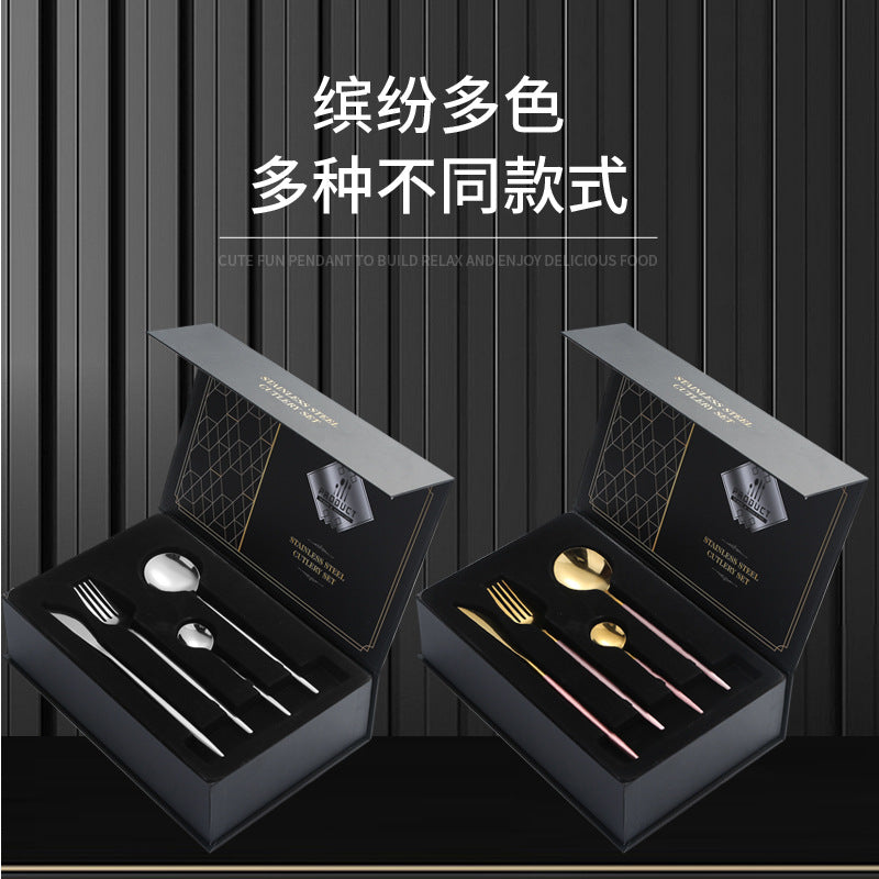 Stainless Steel Cutlery Knife Fork Spoon1010Four-piece Portuguese Western Steak Knife, Fork, and Spoon Set24Piece Suit