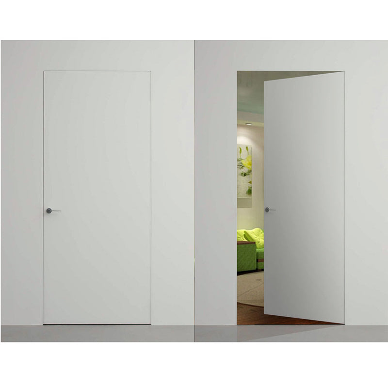 French Private Custom Villa High Quality Aluminum Metal Frame Wooden Door Invisible Hinge Interior Invisible Wooden Door