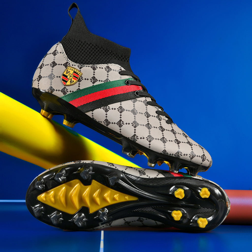 Hot-selling High-top Soccer Shoes tf Artificial Grass with Broken Nails AG Nail Leather Foot Men's and Women's Children's Youth Student Training Shoes