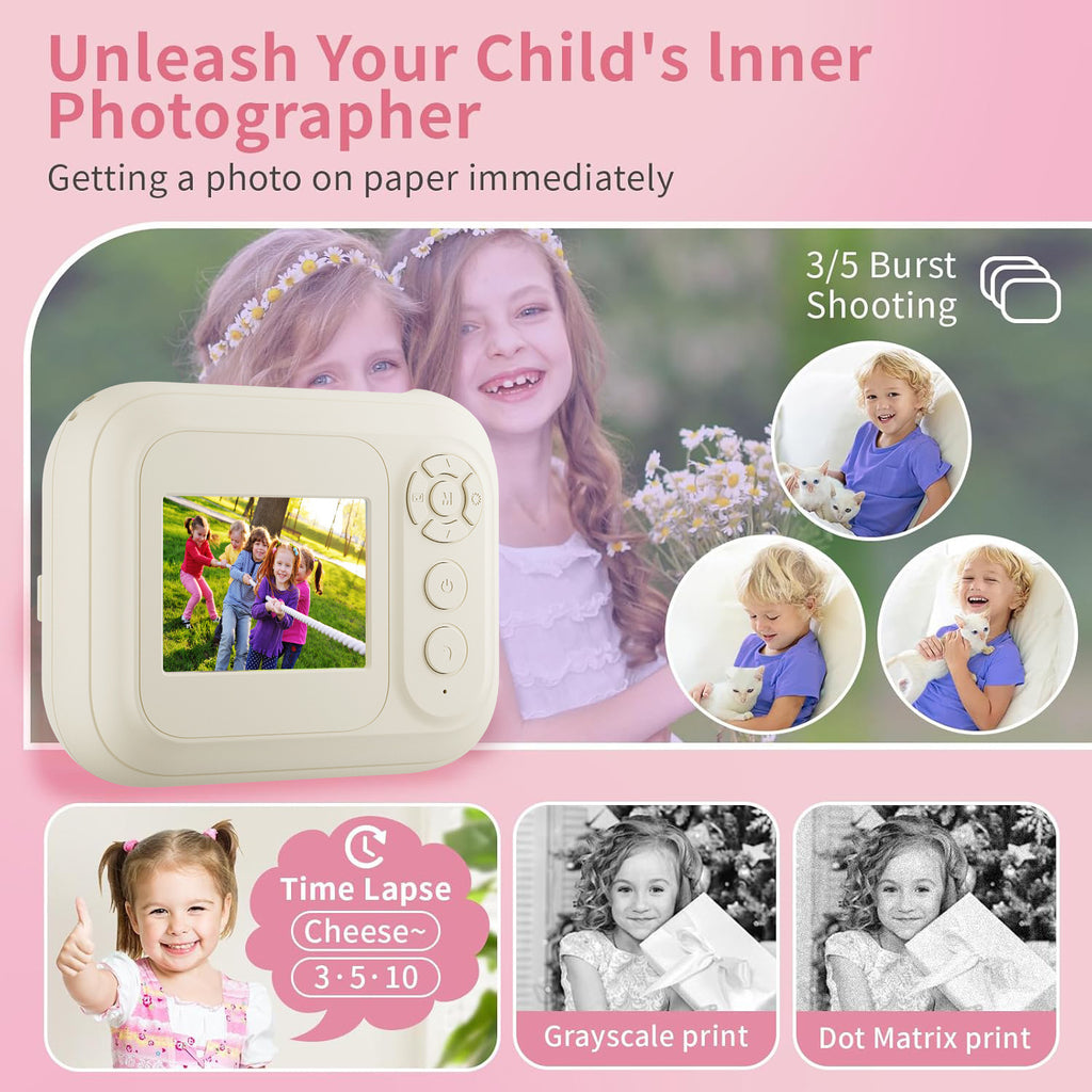 Hot-selling Polaroid Camera Children's Toy Can Take Photos and Print Black and White Photos Directly with Built-in