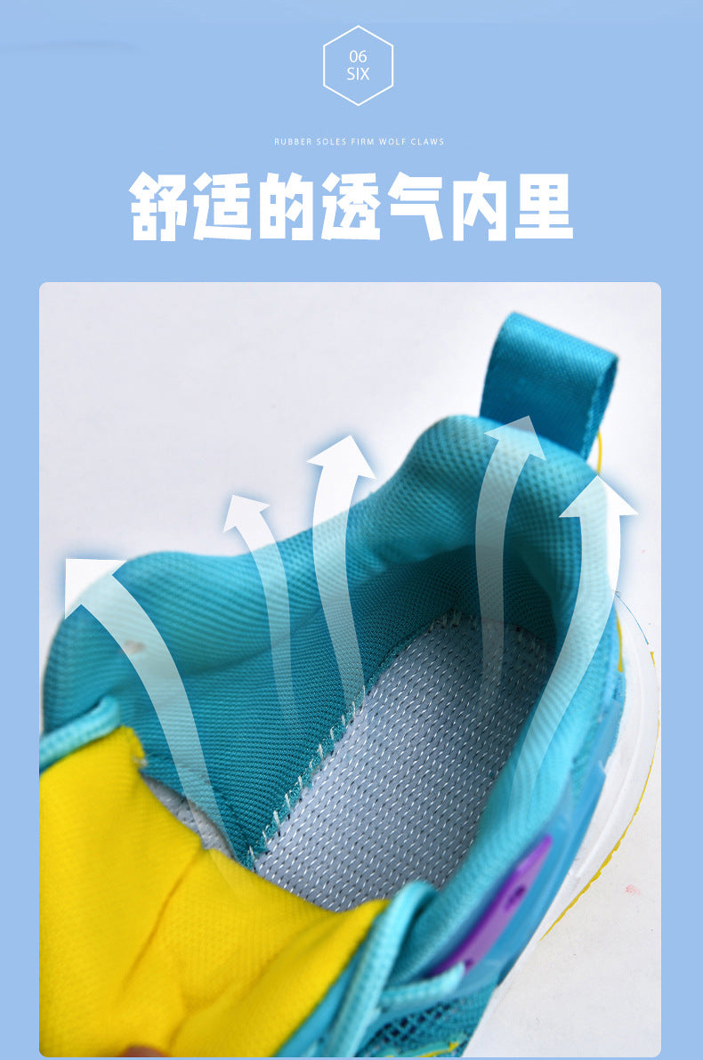 Spring and Summer Children's Basketball Shoes for Big Kids, Mesh Breathable Girls' Sports Shoes, Boys' Training Sneakers, Breathable and Comfortable
