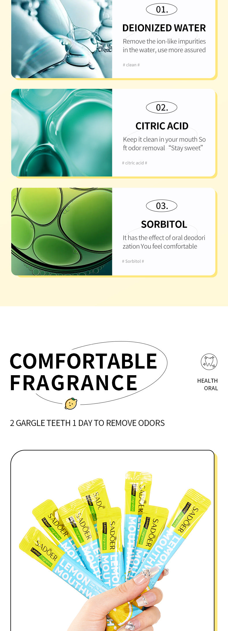 Cross-border Lemon Mouthwash Strips Oral Care Disposable Portable Cleaning Export Manufacturer Wholesale