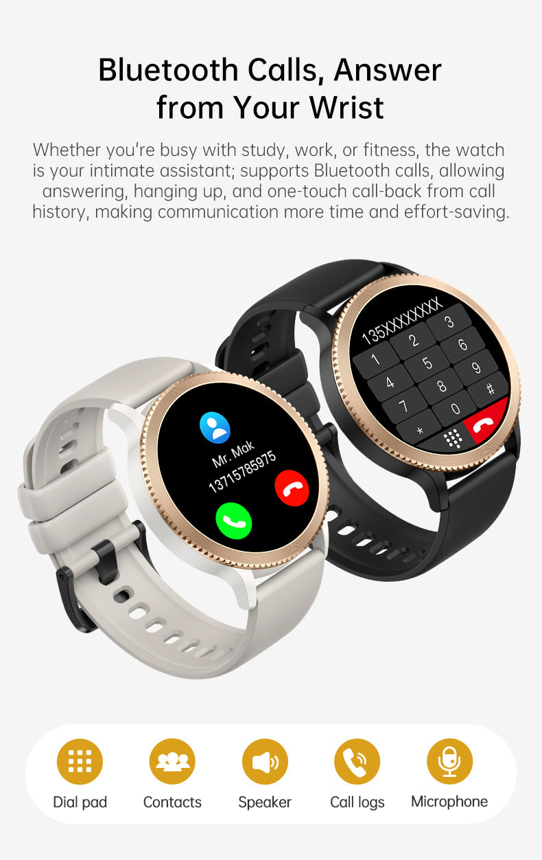 T01Smart Watch1.39inch Bluetooth call, heart rate monitor, step counter, sleep monitoring, message notifications, exercise