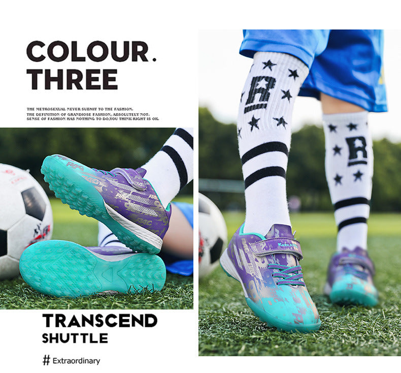 New Children's Magic Sticker Broken Nail Training Football Shoes Girls Boys Primary School Students Competition Training Sneakers