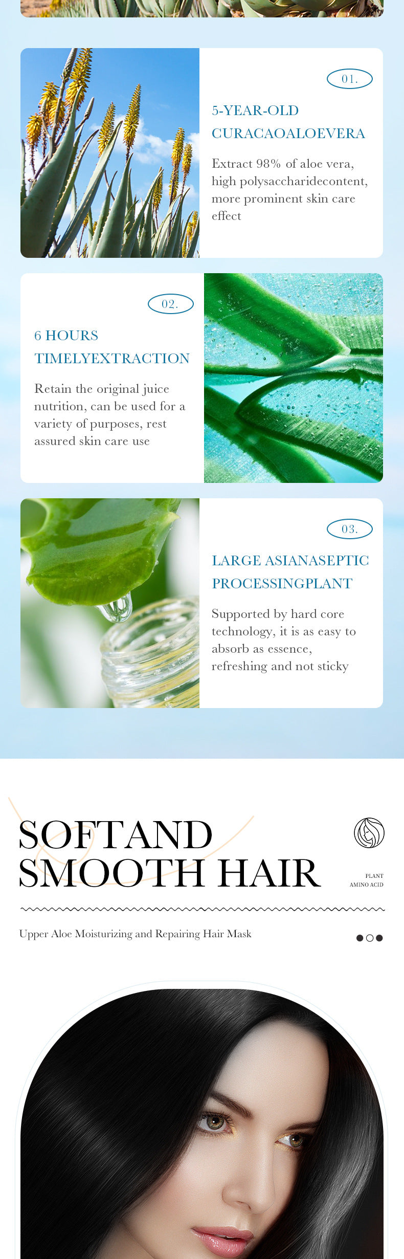 Aloe Vera Hair Mask500gSADOER Moisturizing, smooth and silky hair conditioner cross-border wholesale