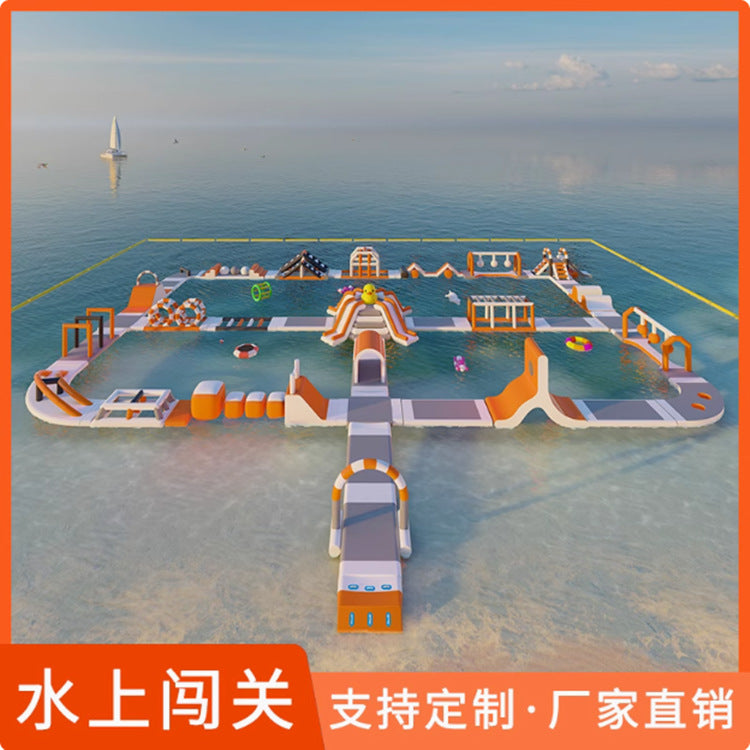 Inflatable Water Obstacle Course Water Obstacle Course Equipment Manufacturer Large Sea Floating Combination Frame Pool