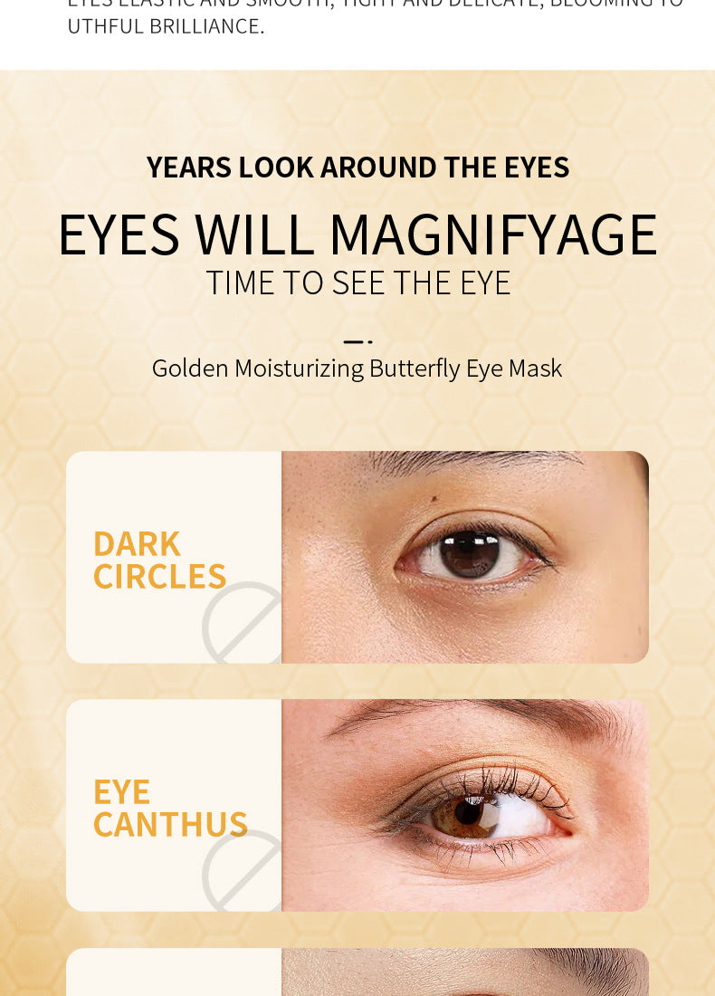 Gold Butterfly Eye Mask SADOER Eyes mask15g Moisturizing and Nourishing Tablets for Cross-Border Wholesale
